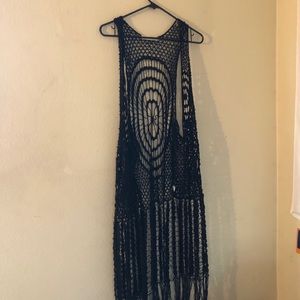 knitted hippie cardigan cover up